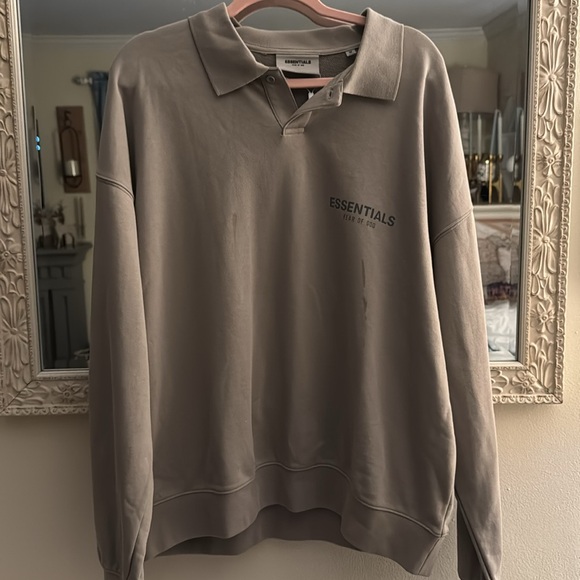 Fear of God Essentials Long Sleeve French Terry Polo- Size medium - Picture 3 of 5
